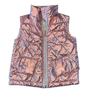 Sovereign Code‎ Girls Metalic Rose Gold Size 9M Puffy Quilted Vest